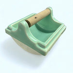 Load image into Gallery viewer, Antique Vintage Jadeite Light Green Porcelain Recessed Toilet Paper Holder

