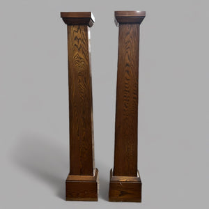 Pair of Antique Craftsman Style Oak Columns