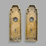 Load image into Gallery viewer, Antique Cast Brass Russwin Cairo 935 Art Deco Escutcheon Plates
