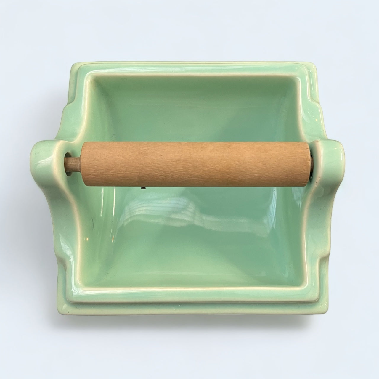 Antique Vintage Jadeite Light Green Porcelain Recessed Toilet Paper Holder