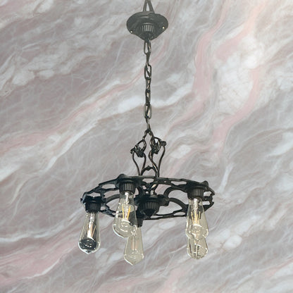 Antique Cast Iron Spanish Style Chandelier