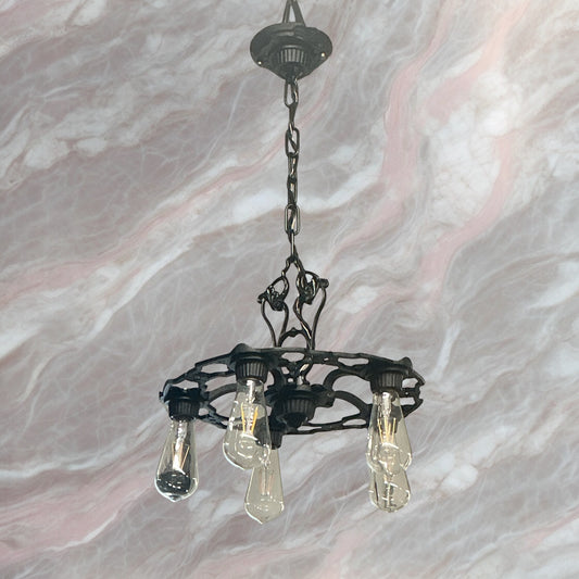 Antique Cast Iron Spanish Style Chandelier