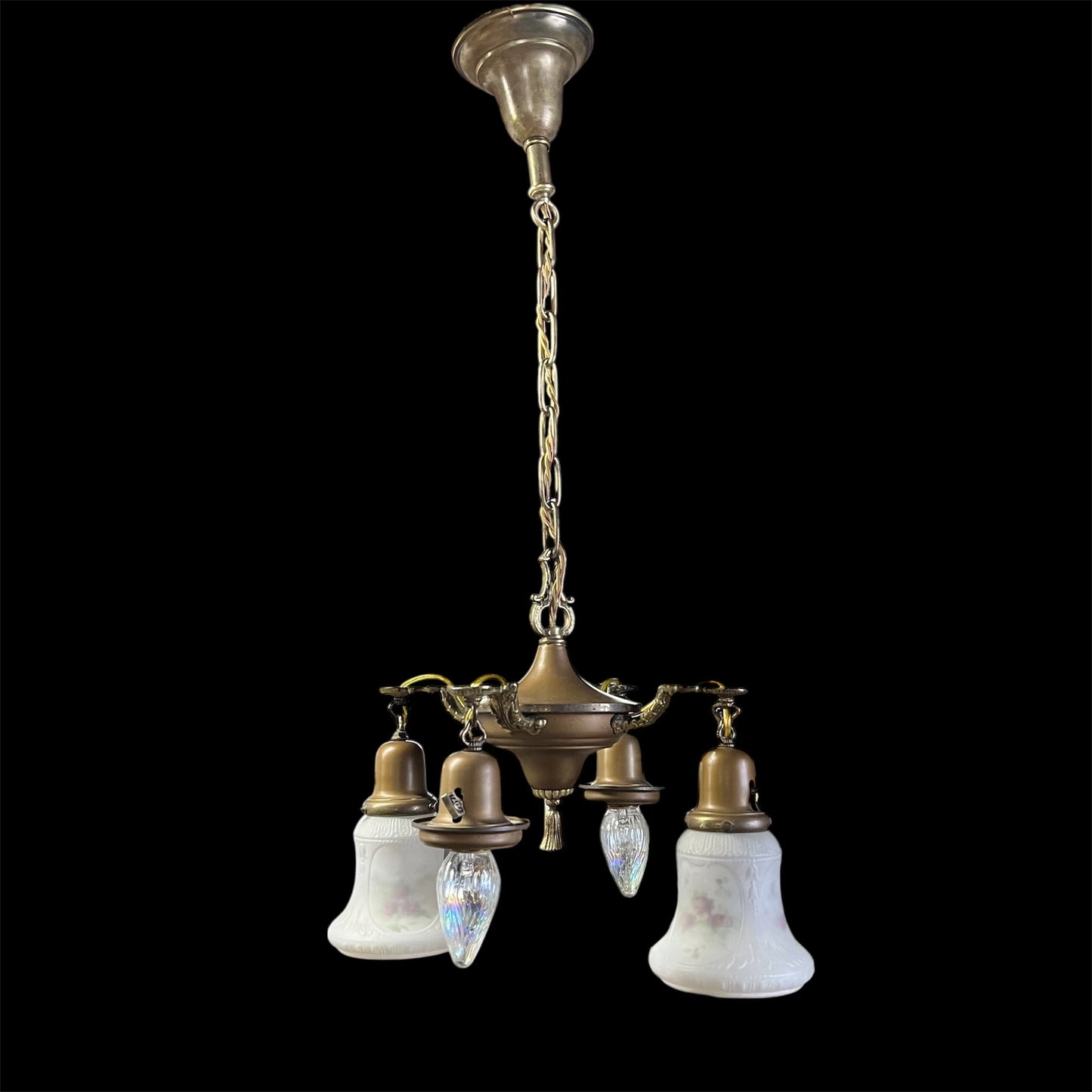 Antique Victorian Brass Chandelier