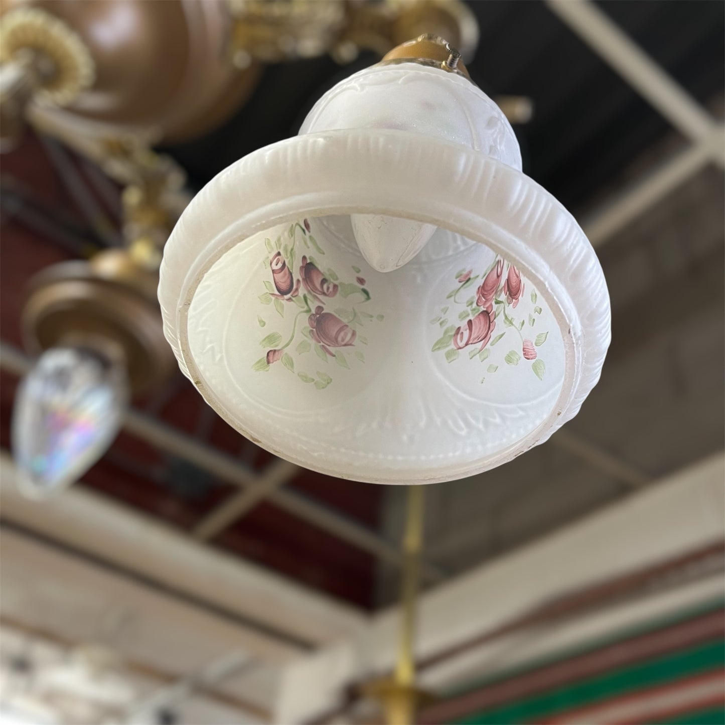 Antique Victorian Brass Chandelier