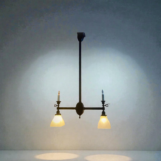 Antique Gas Converted To Electric Chandelier