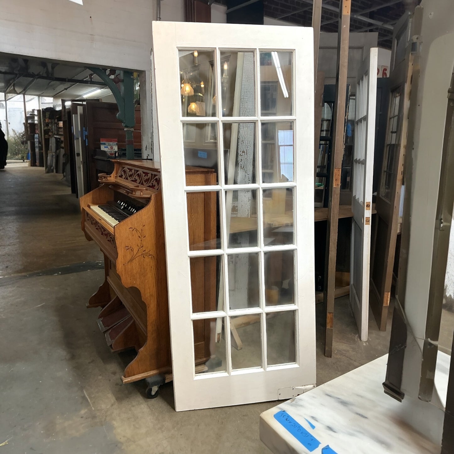 Vintage 15 Pane Swing Door w/Hardware
