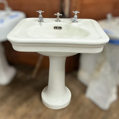 Antique Earthenware Pedestal Sink (J.L.Mott)