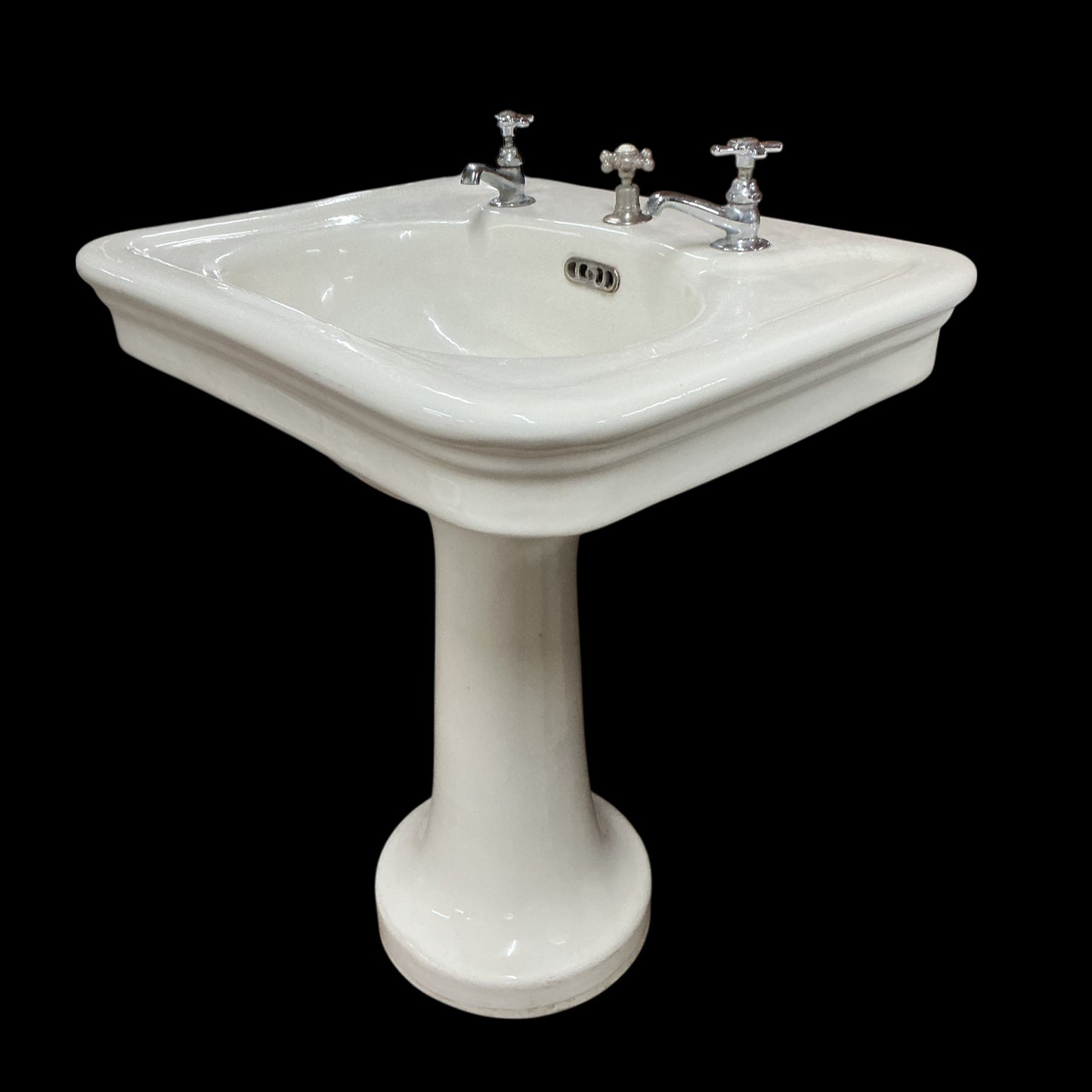 Antique Earthenware Pedestal Sink (J.L.Mott)