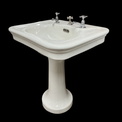Antique Earthenware Pedestal Sink (J.L.Mott)