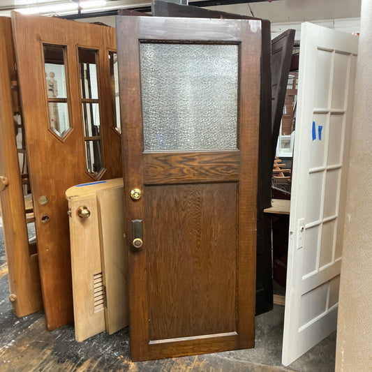 Vintage Exterior Door w/Florentine Glass