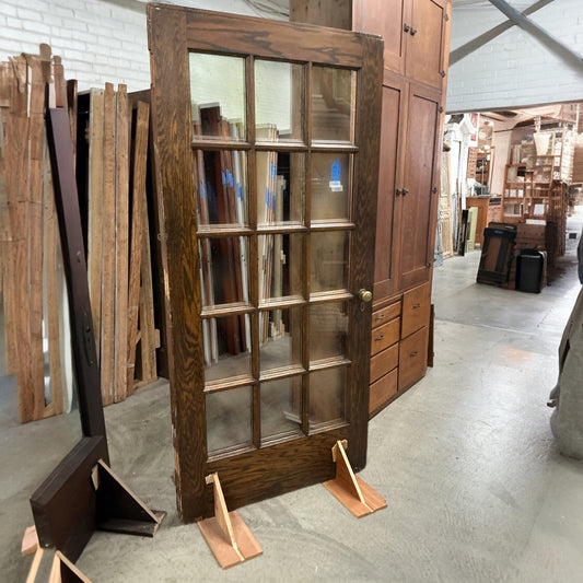 Vintage Fifteen-Pane Interior French Door
