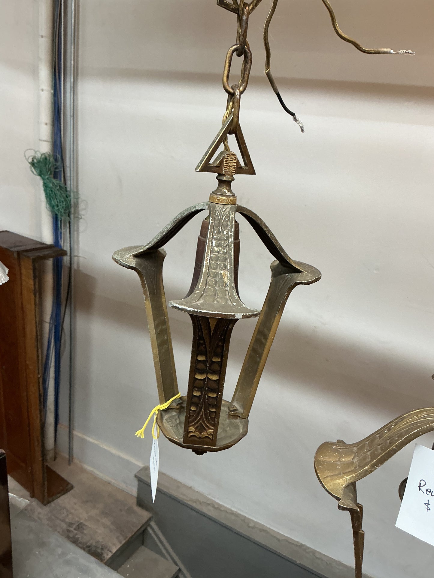 Beardslee Art Deco Brass Pendant Designed For Slipshade(Rewired)