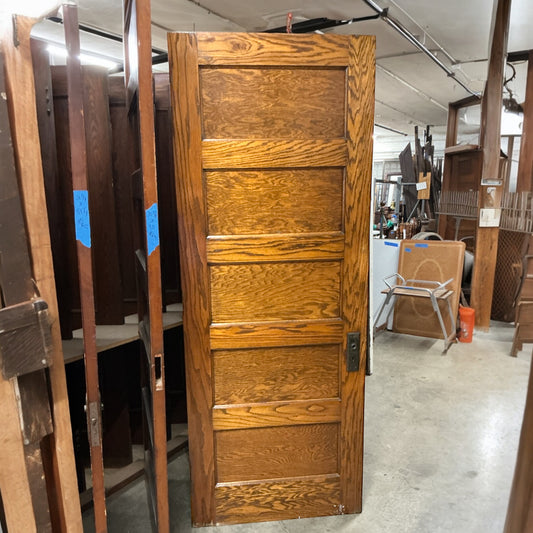 Vintage Oak Five Panel Interior Door
