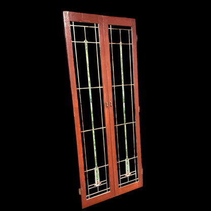 Pair/Cabinet Doors With Stained Glass
