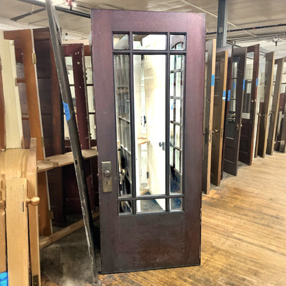 Vintage Nine Light Craftsman Exterior Door