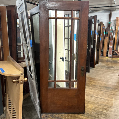 Vintage Nine Light Craftsman Exterior Door