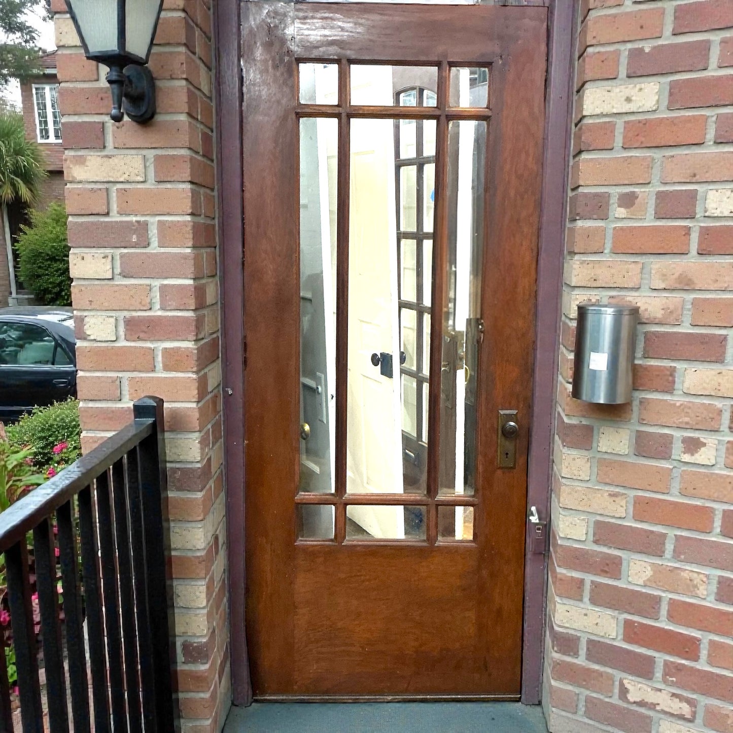 Vintage Nine Light Craftsman Exterior Door