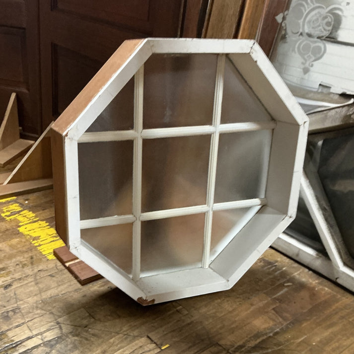 Vintage Octagonal Nine Pane Window(Obscure Glass) – Reclaimed Fort Wayne