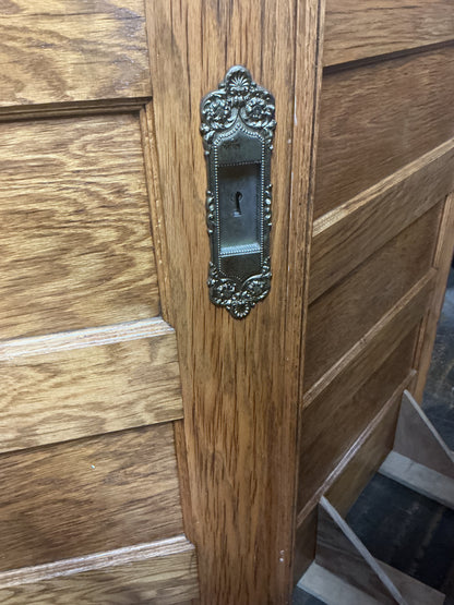 Vintage Oak Six Panel Pocket Doorset