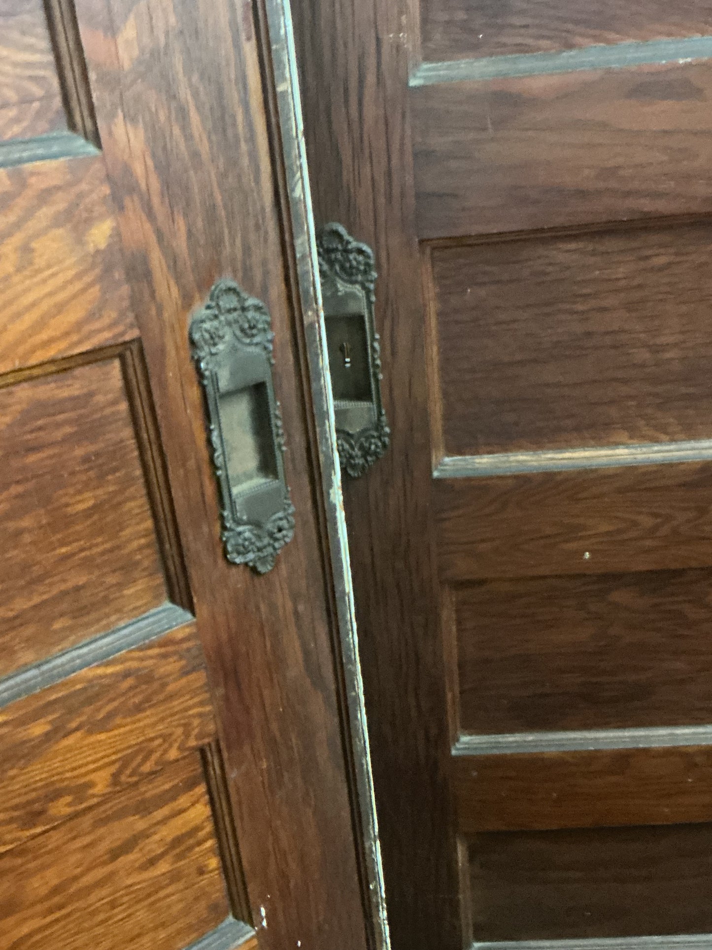 Vintage Oak Six Panel Pocket Doorset