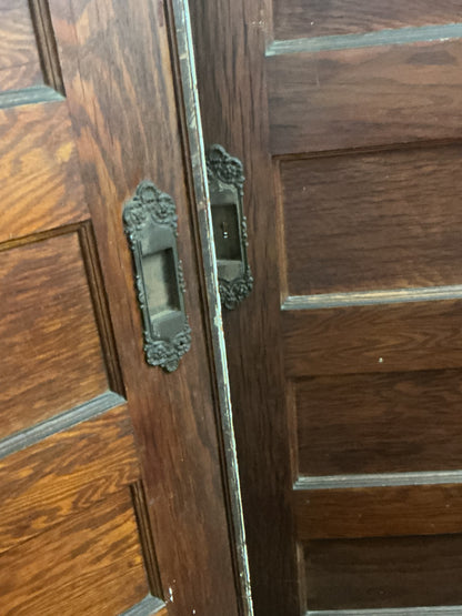 Vintage Oak Six Panel Pocket Doorset