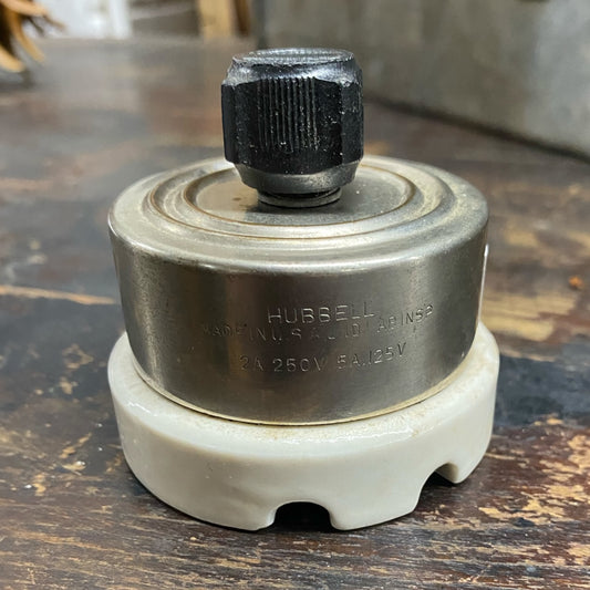 Vintage Ceramic & Brass Rotary Switch