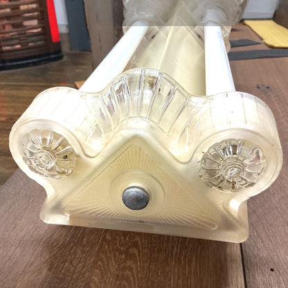 Vintage Art Deco Fluorescent Flush Mount Light