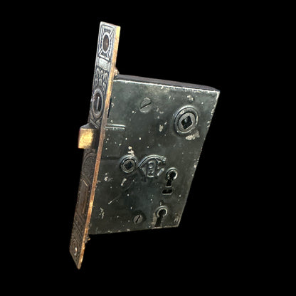 Antique Exterior Mortise Lock; Eastlake Design