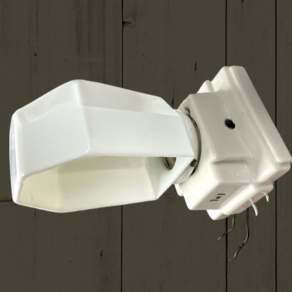 Antique Porcelain Art Deco Bath Sconce