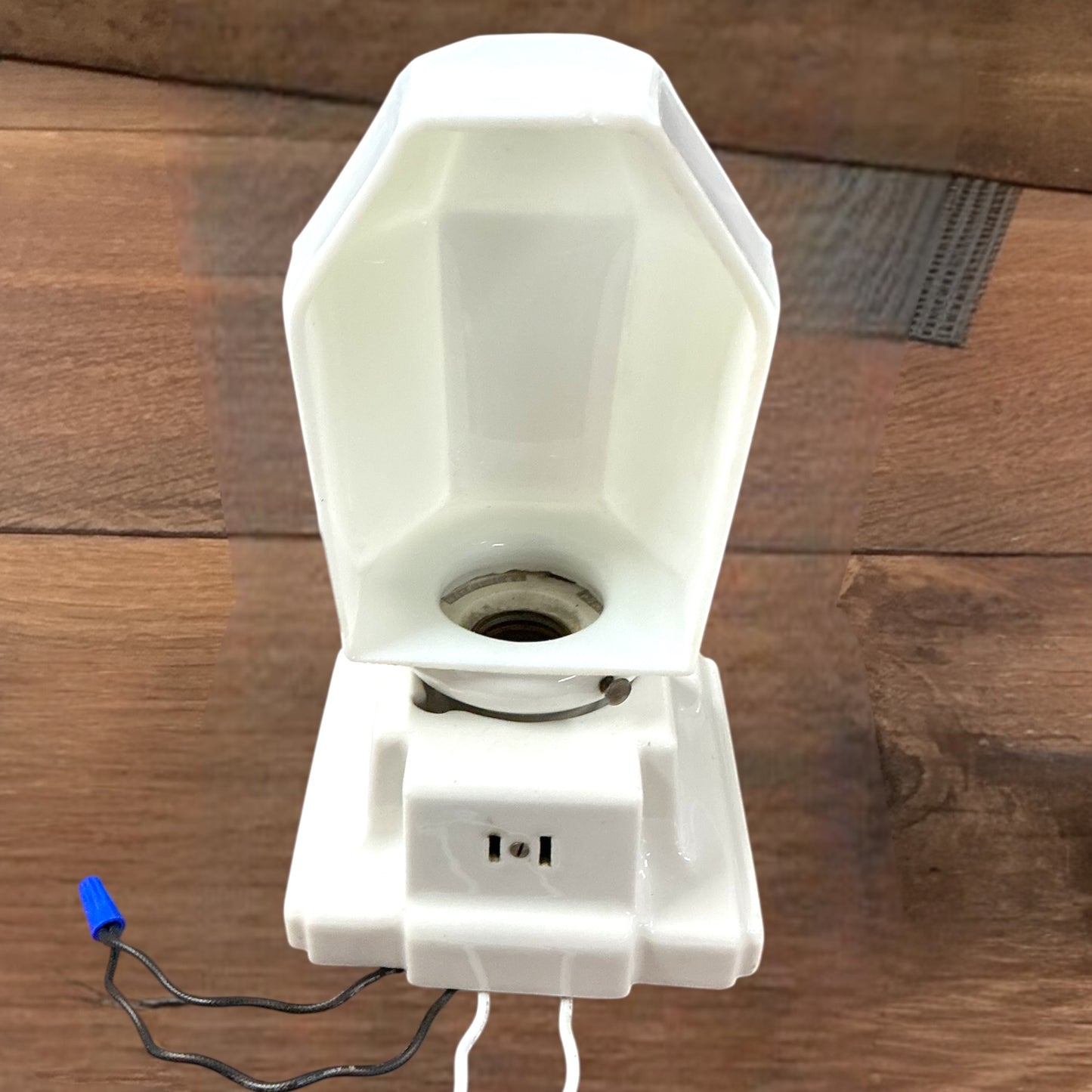 Antique Porcelain Art Deco Bath Sconce