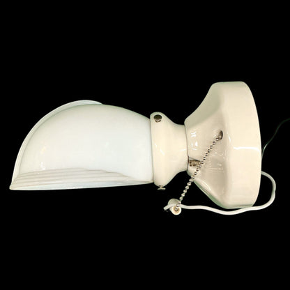 Antique Art Deco Porcelain Bath Sconce