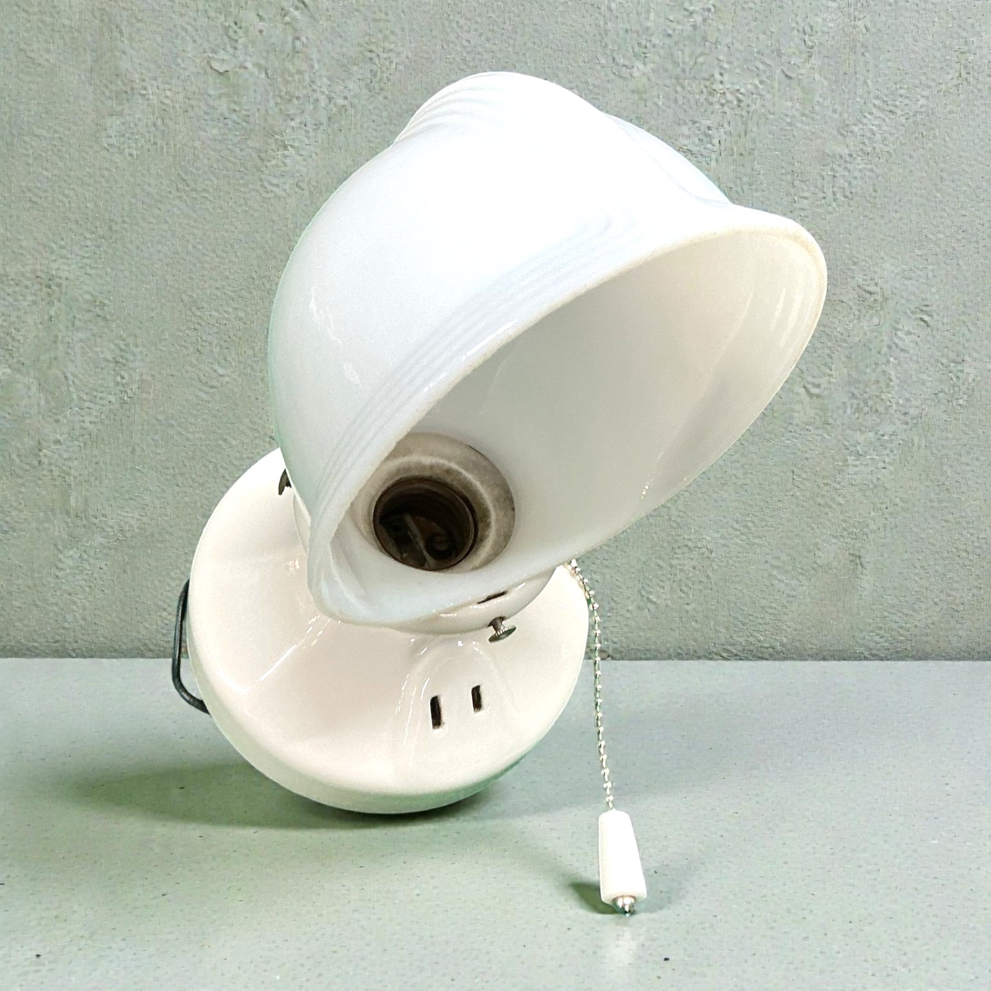 Antique Art Deco Porcelain Bath Sconce