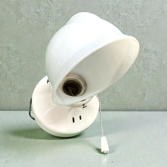 Antique Art Deco Porcelain Bath Sconce