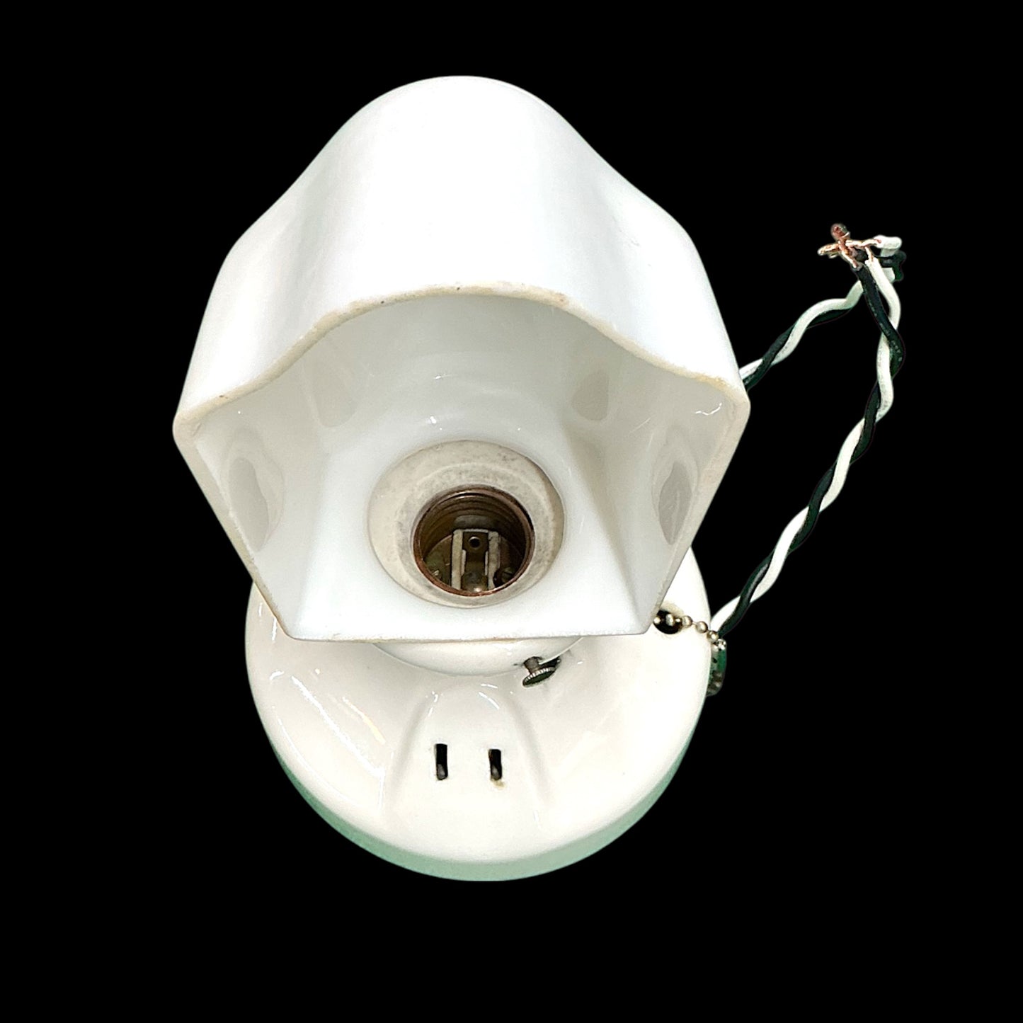 Antique Art Deco Porcelain Bath Sconce