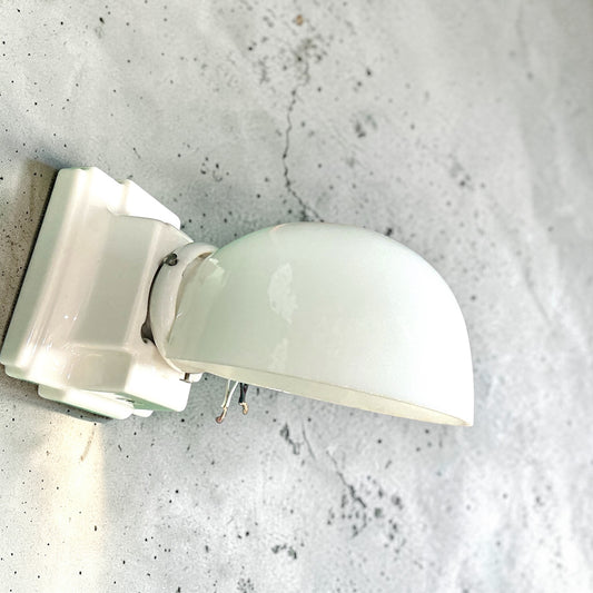 Antique Art Deco Porcelain Bath Sconce