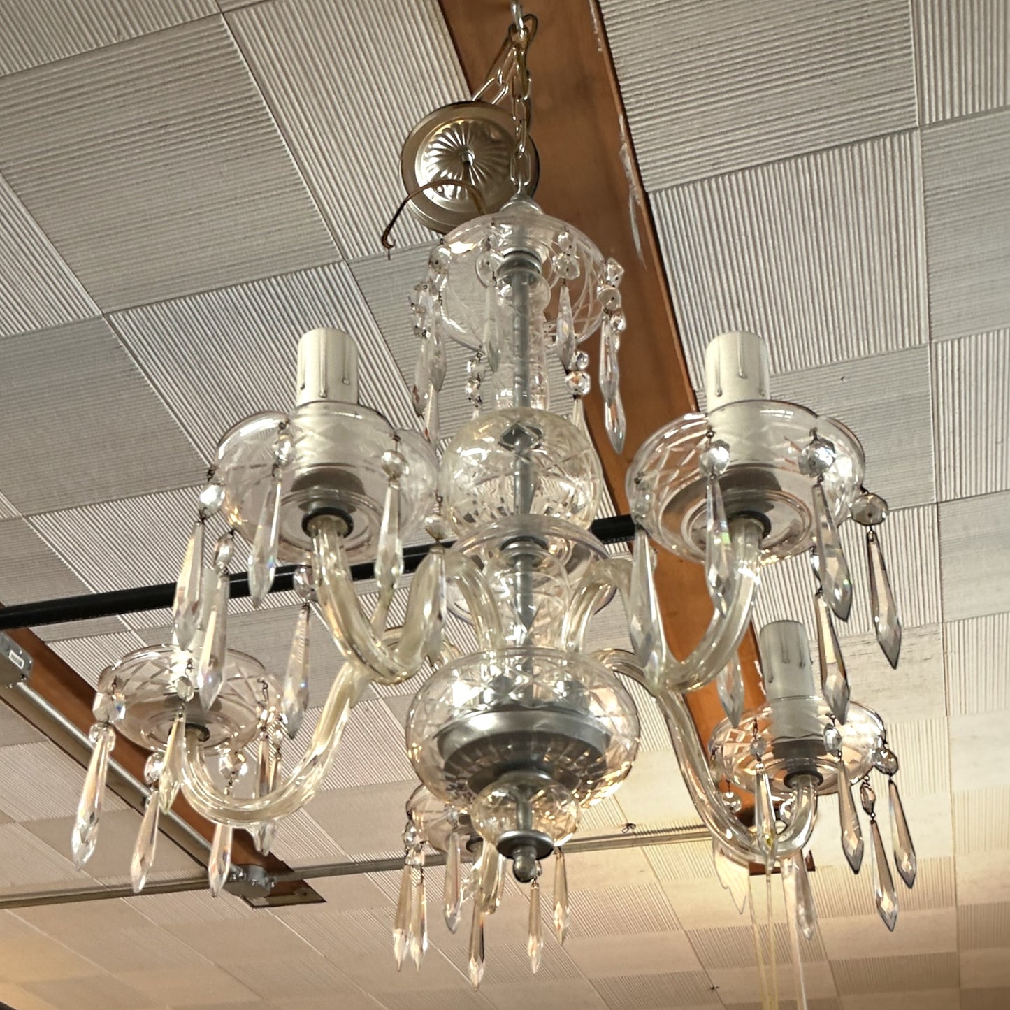 Antique Victorian Crystal Chandelier