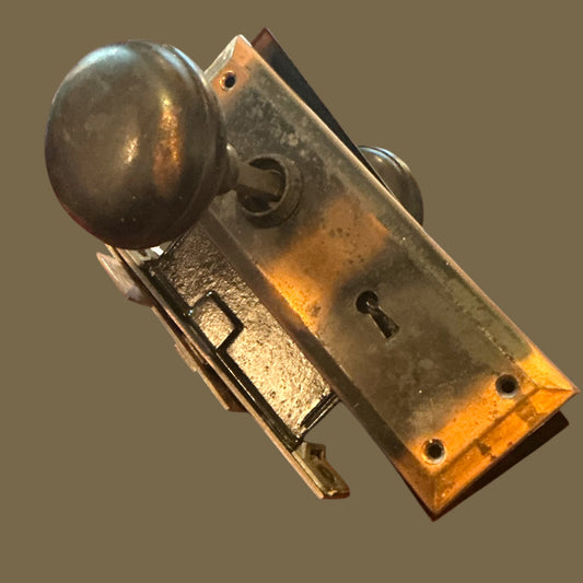 Antique ‘Japanned’ Interior Door Lockset