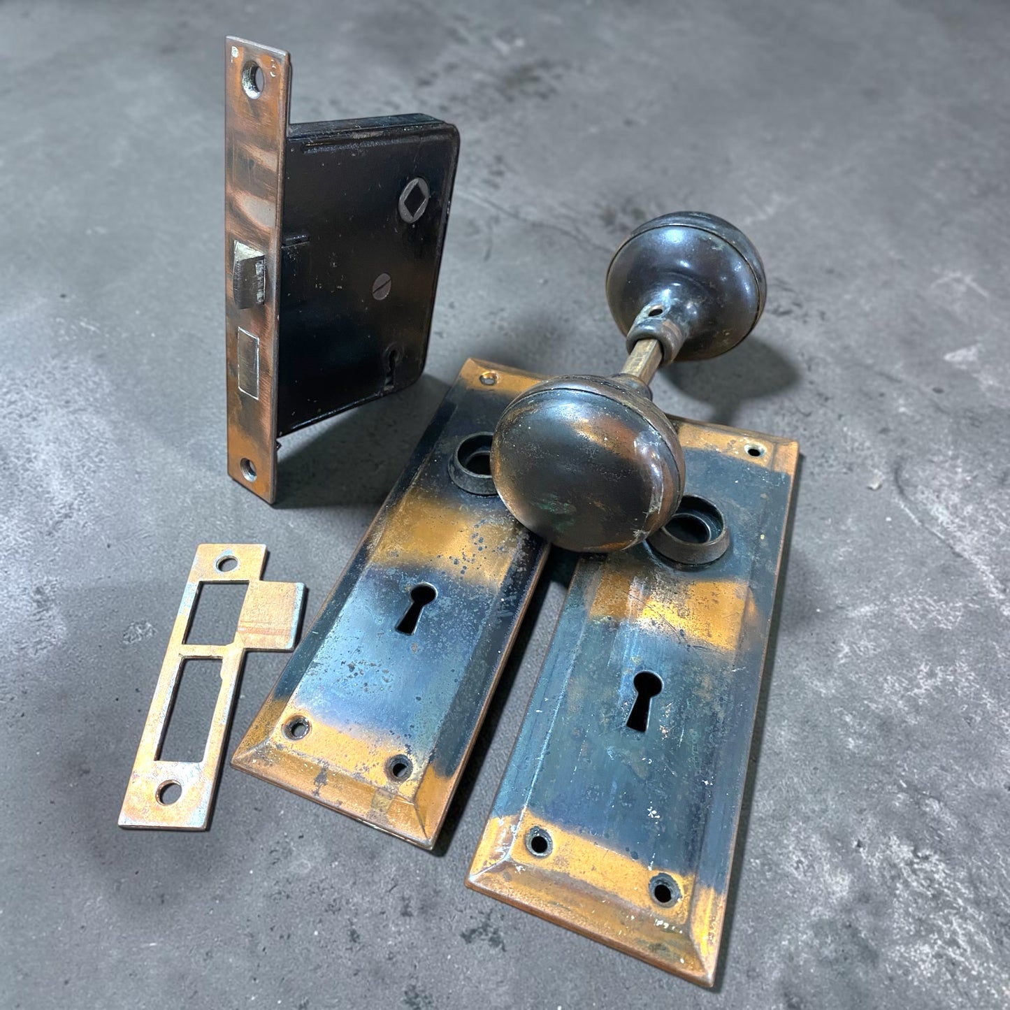 Antique ‘Japanned’ Interior Door Lockset