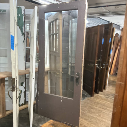 Antique Single Beveled Pane Exterior Door