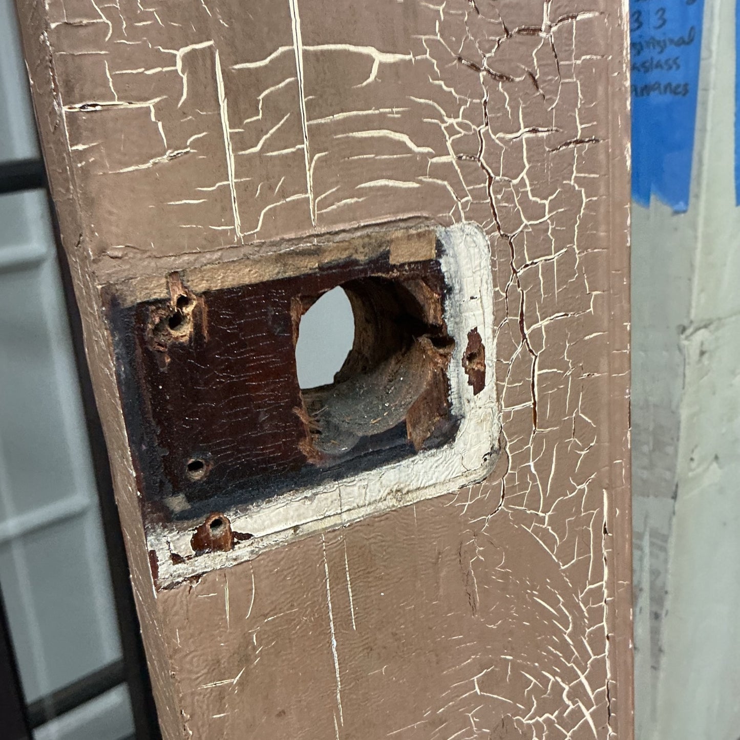 Antique Single Beveled Pane Exterior Door