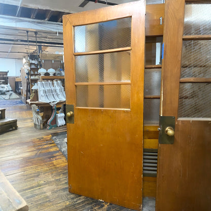 Vintage Exterior Door With Chicken Wire Panes