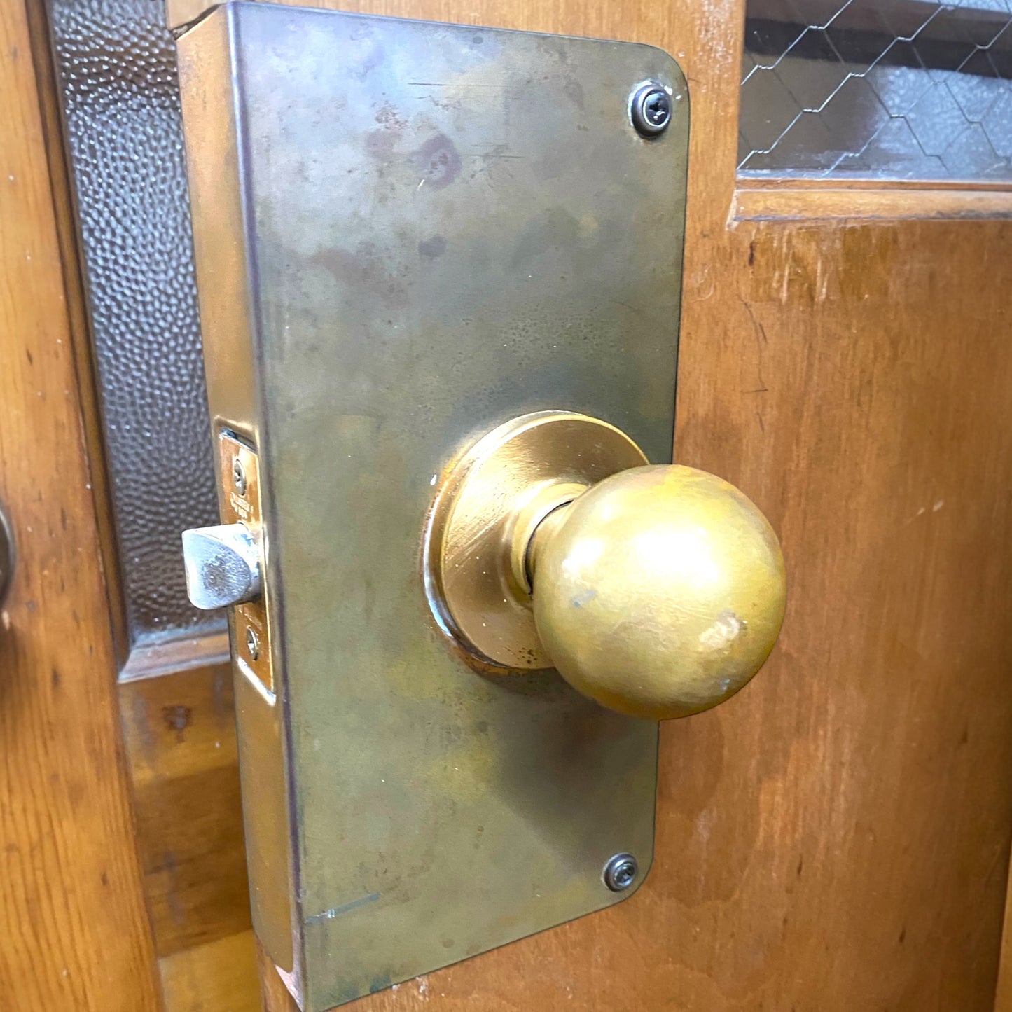 Vintage Exterior Door With Chicken Wire Panes