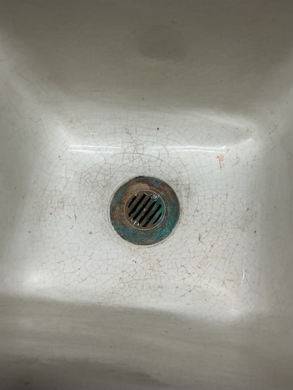 Antique Enameled Porcelain Earthenware Basin Sink