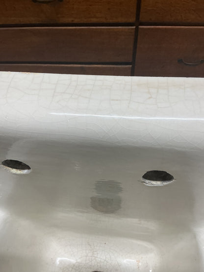 Antique Enameled Porcelain Earthenware Basin Sink