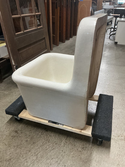 Antique Enameled Porcelain Earthenware Basin Sink