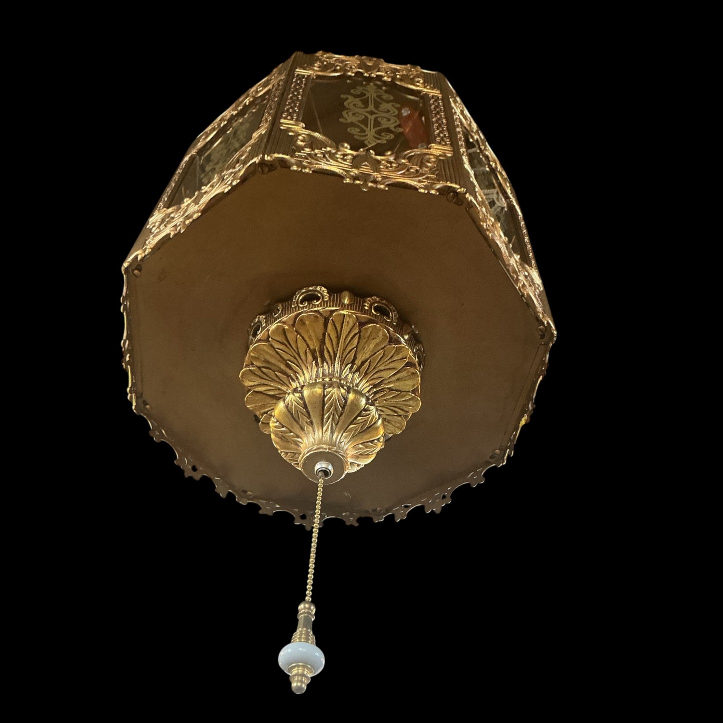 Vintage Brass Spanish Tudor Pendant Light(Rewired)