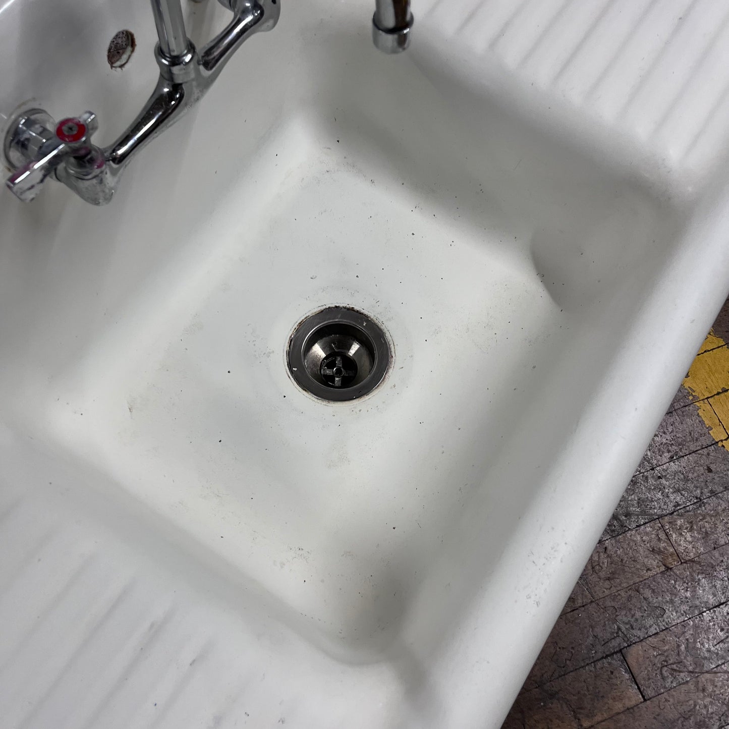 Vintage Cast Iron Double Drain Board Sink