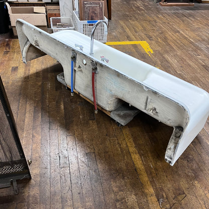 Vintage Cast Iron Double Drain Board Sink