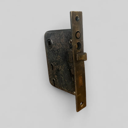 Antique Yale & Towne Exterior Door Mortise Lock With Brass Faceplate (#P1842)
