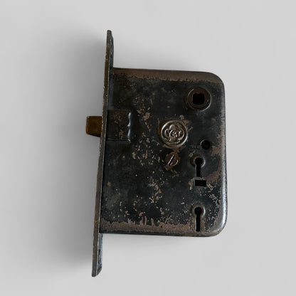 Antique Yale & Towne Exterior Door Mortise Lock With Brass Faceplate (#P1842)